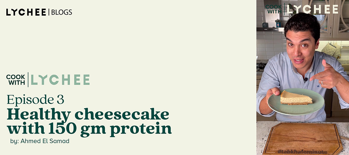 Cheesecake using Lychee’s 0%fat Greek yogurt 1