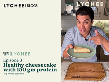 Cheesecake using Lychee’s 0%fat Greek yogurt
