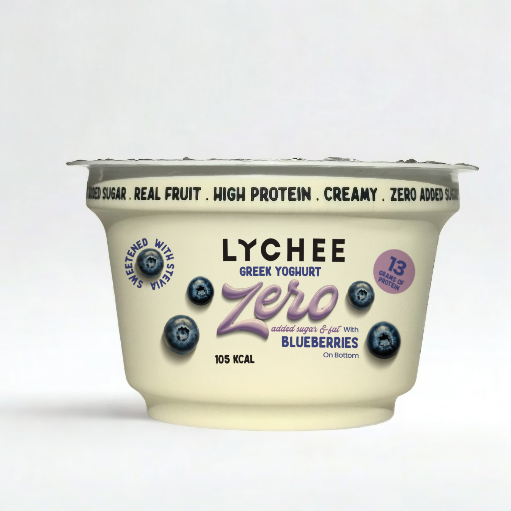 Zero Added Sugar Greek Yogurt Blueberries 0% Fat 150gm