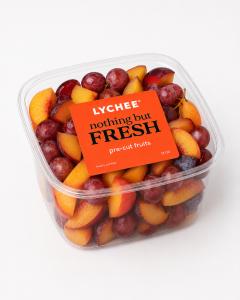 Pre-cut peach, plum & grapes 12oz thumbnail